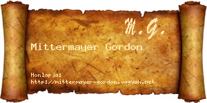Mittermayer Gordon névjegykártya